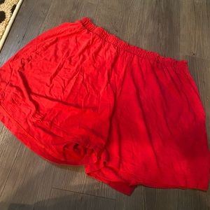 Red High Waisted Shorts